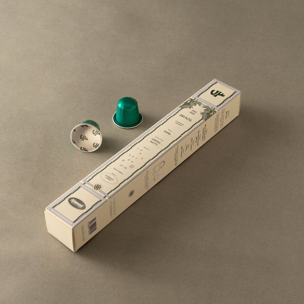 73 by Al Ameed Brazil Specialty Espresso Capsules, smooth with chocolate and nut notes"