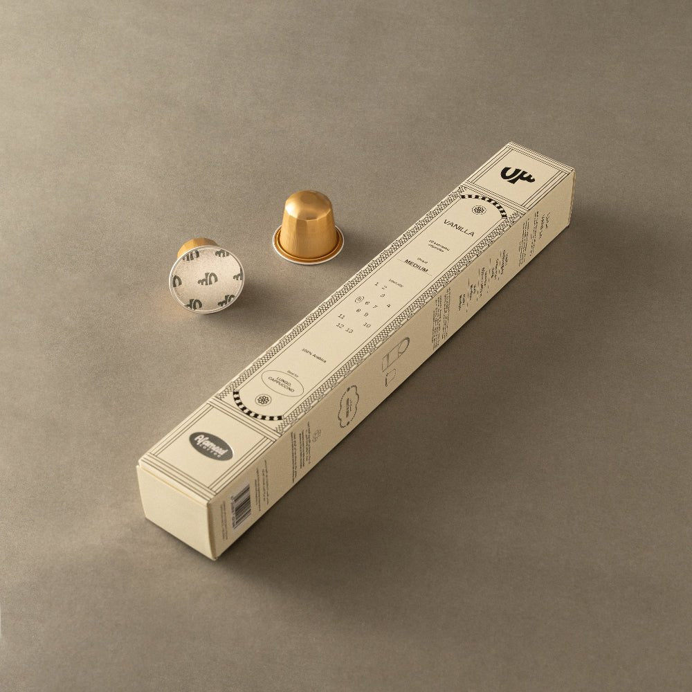 73 by Al Ameed Vanilla Espresso Capsules, subtly sweet and aromatic coffee